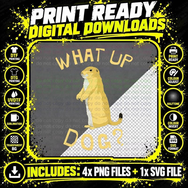 Funny Prairie Dog T-Shirt, Quirky Animal Print Png SVG Digital Bundle