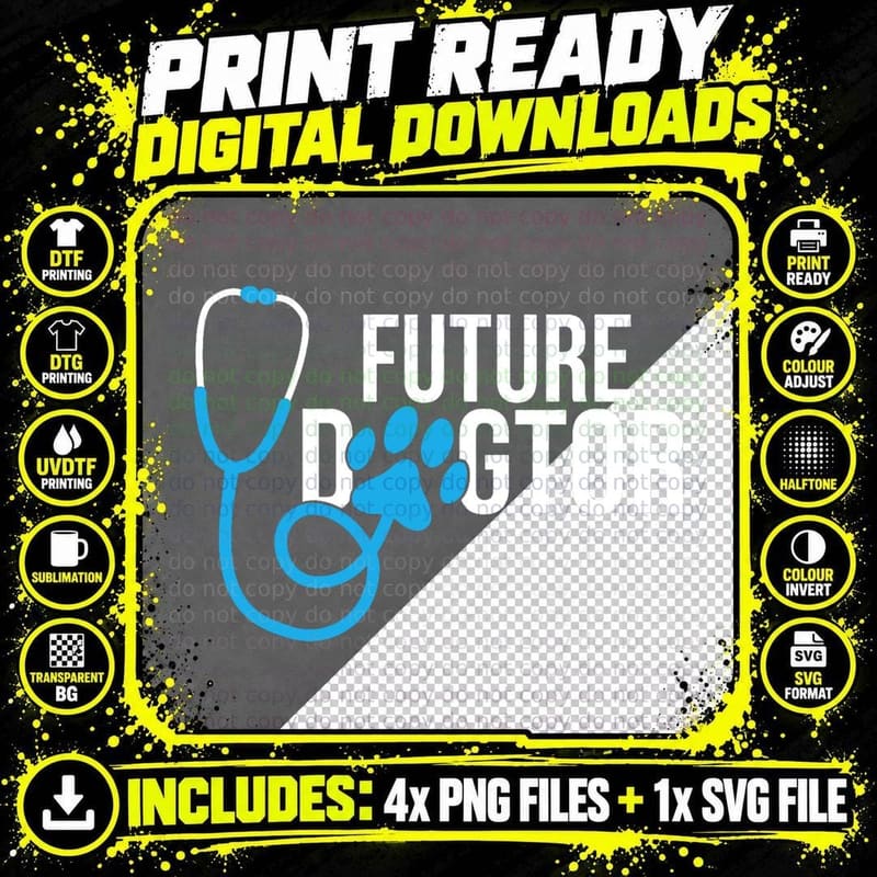 Future Dogtor T-Shirt, Dog Animal Lover Vet Png SVG Digital Bundle