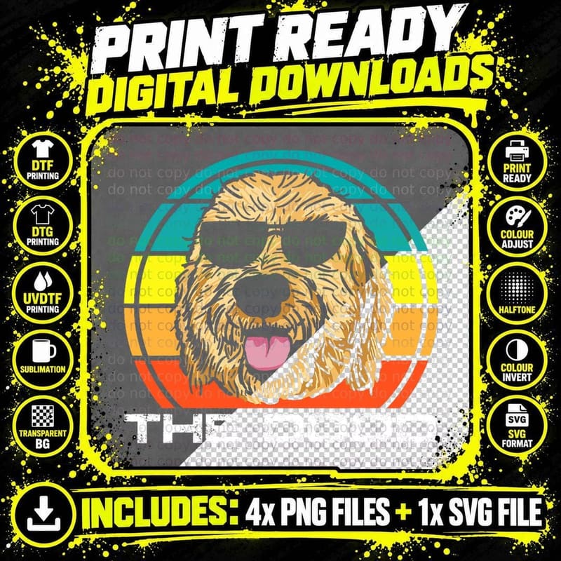 Goldendoodle Dog Owner T-Shirt, Vintage Style Png SVG Digital Bundle