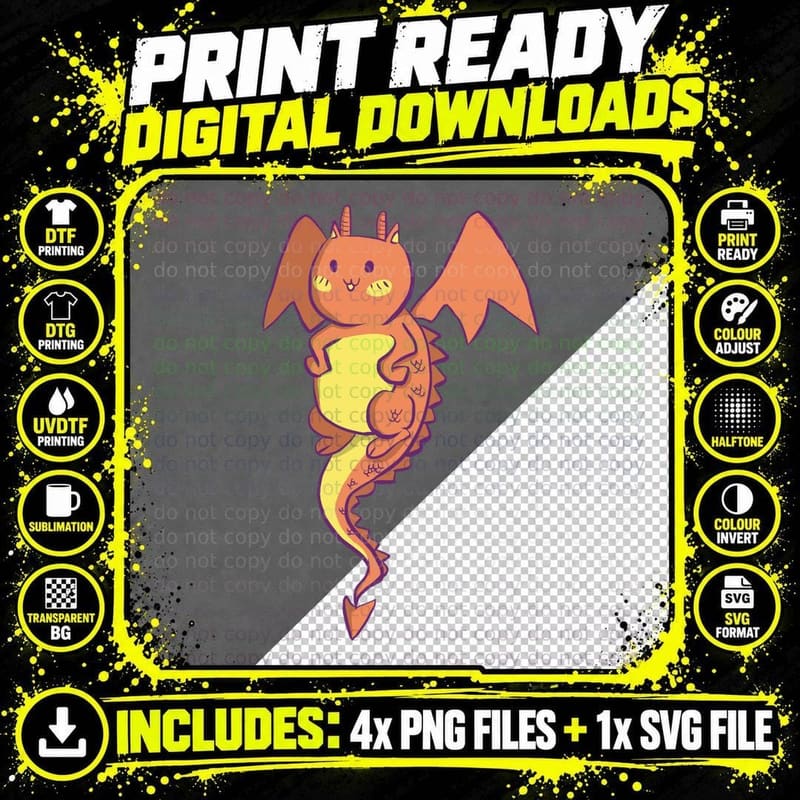 Legendary Cat Dragon 1 T-Shirt Png SVG Digital Bundle