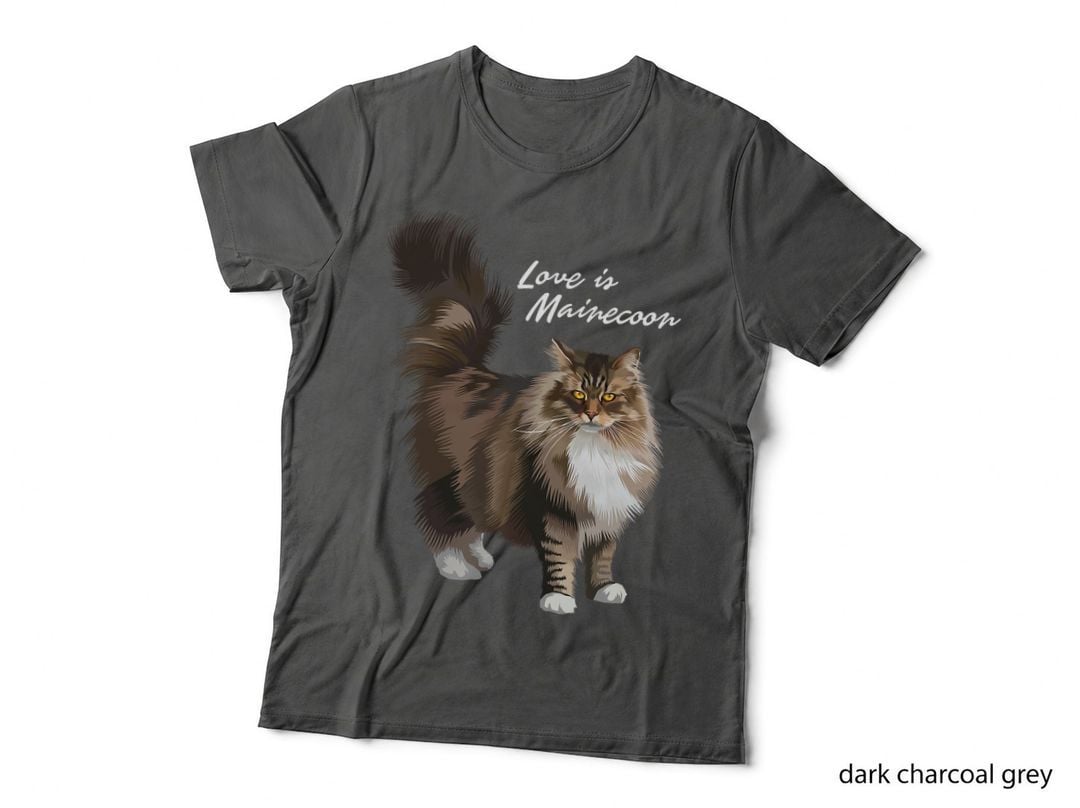 Love Is Maine Coon Cat T-Shirt, Pet Lover Apparel, Cat Lovers Gift