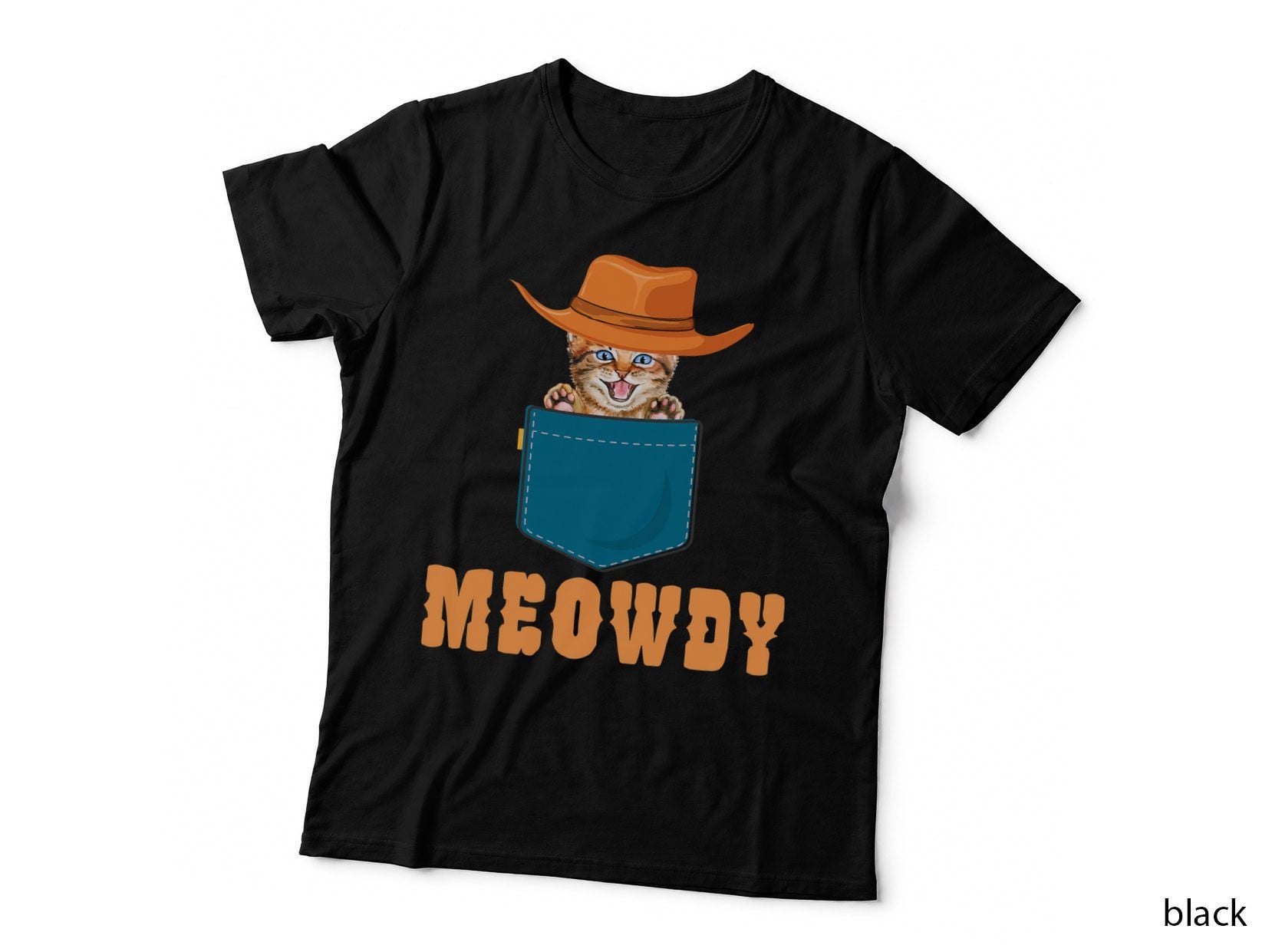 Meowdy Mashup Cat T-Shirt, Funny Cat Meme Design, Pet Lover Apparel