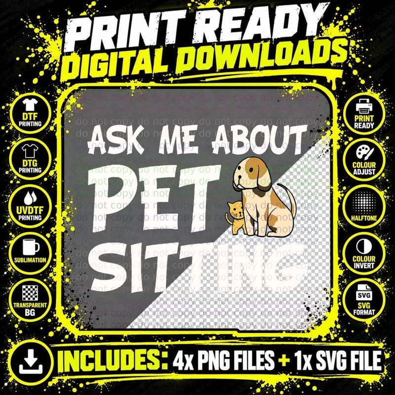 Pet Sitting Dog Sitter T-Shirt, Animal Whisperer Style Png SVG Digital Bundle