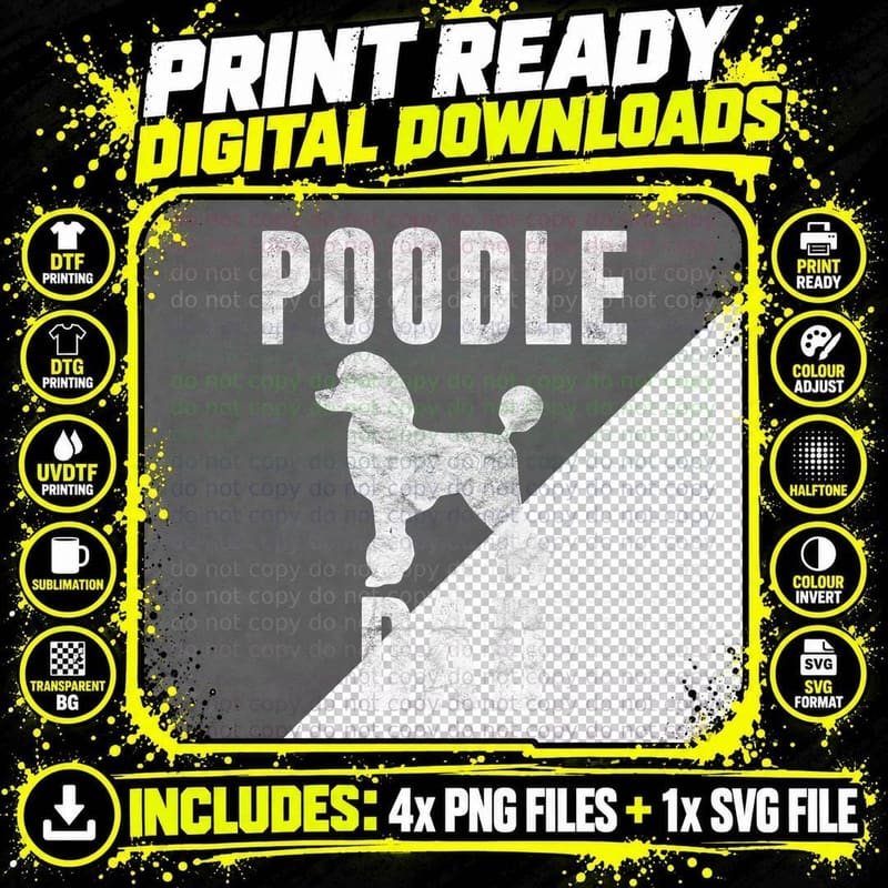 Poodle Dad T-Shirt, Pet Lover Apparel Png SVG Digital Bundle
