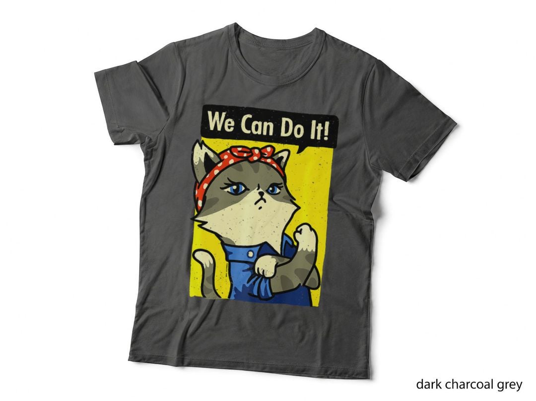 Premium Cat Lady T-Shirt, We Can Do It, She Persisted Cat Lover Apparel