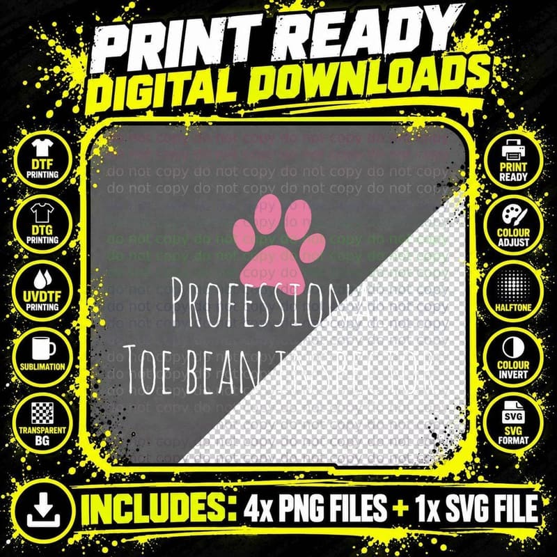 Professional Toe Bean Inspector T-Shirt Png SVG Digital Bundle