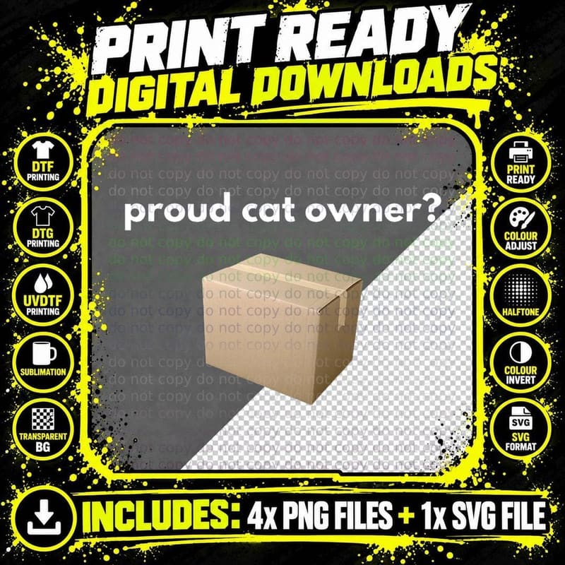 Proud Cat Owner Schrödinger's Cat T-Shirt Png SVG Digital Bundle