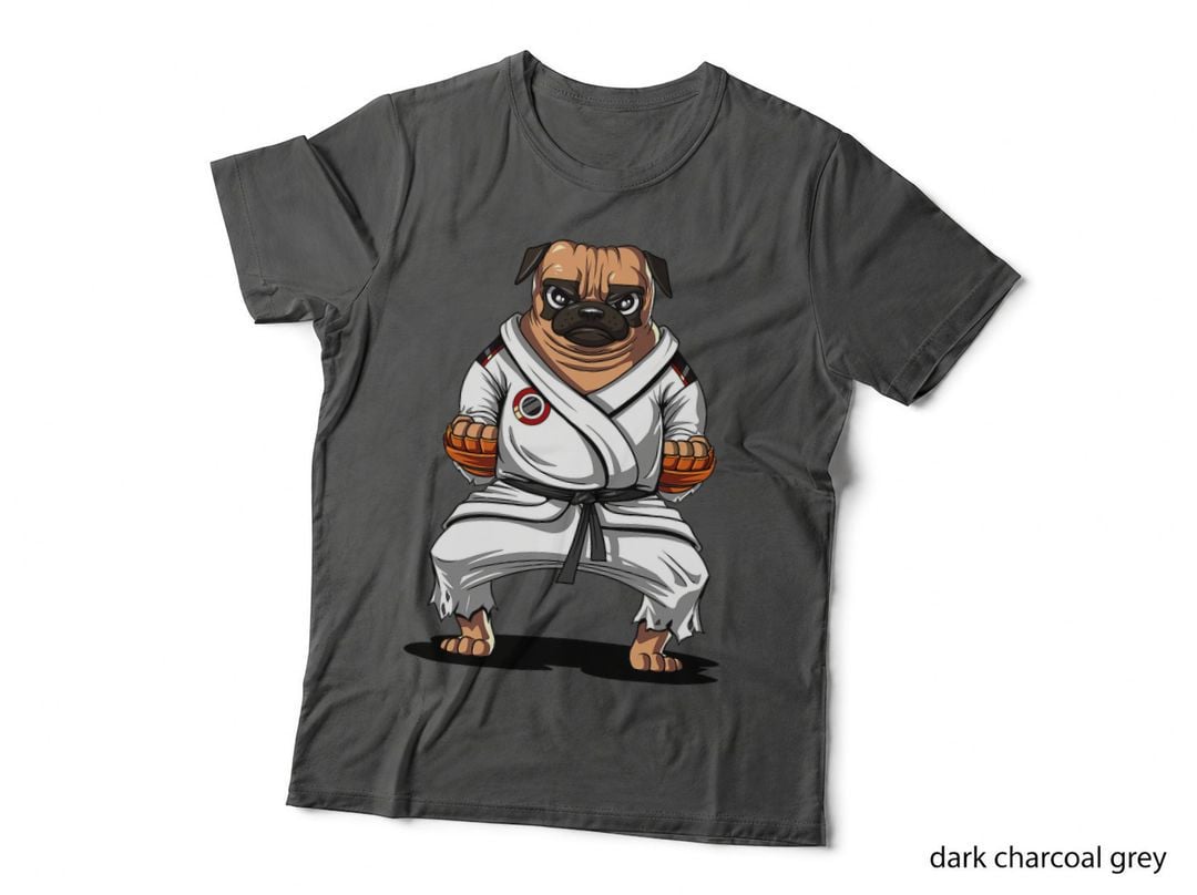 Pug Dog Karate Ninja T-Shirt, Martial Arts Style, Pet Lover Apparel