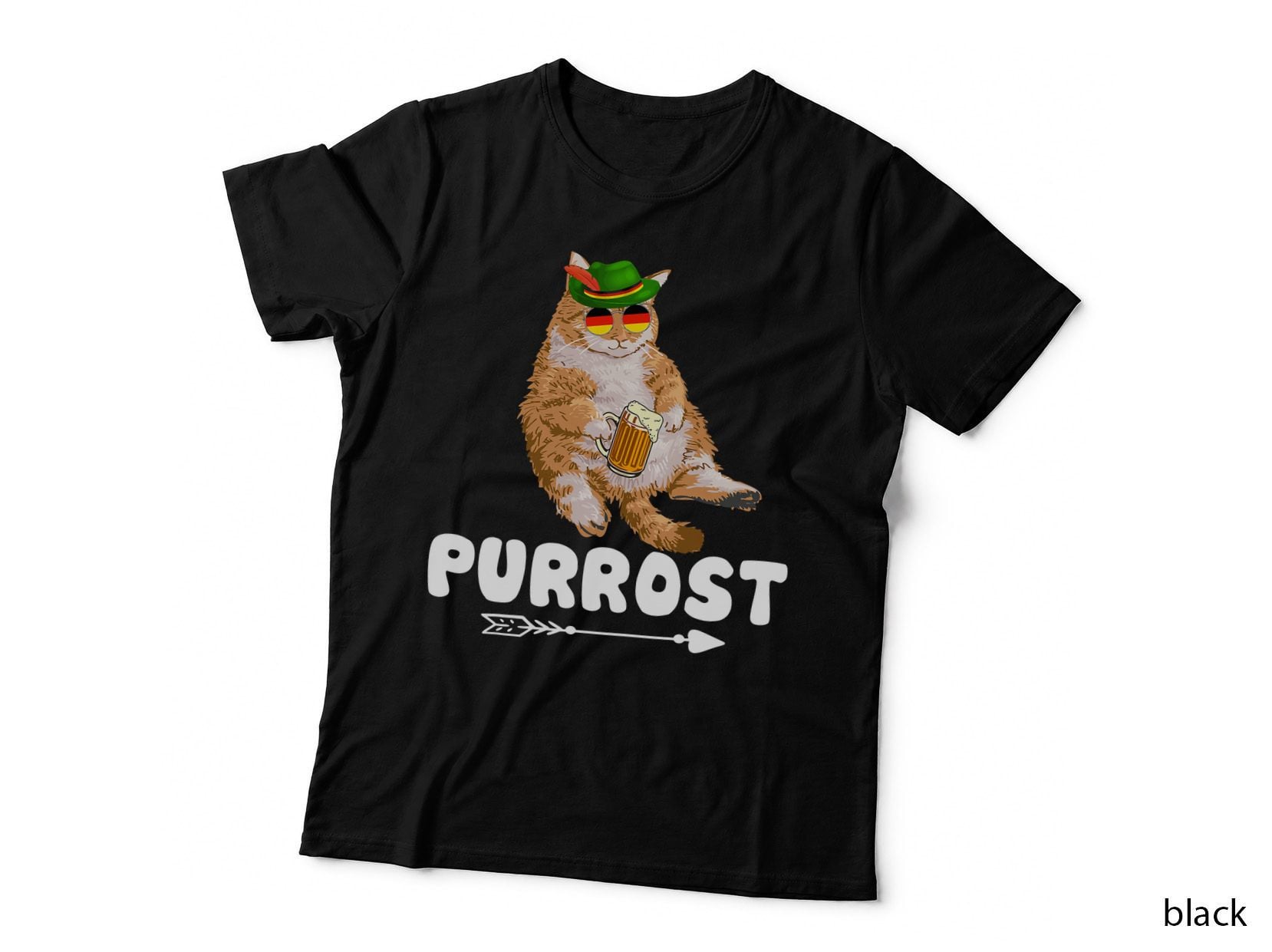 Purrost Lederhosen Cat Drinkers Germany Munich Oktoberfest T-Shirt