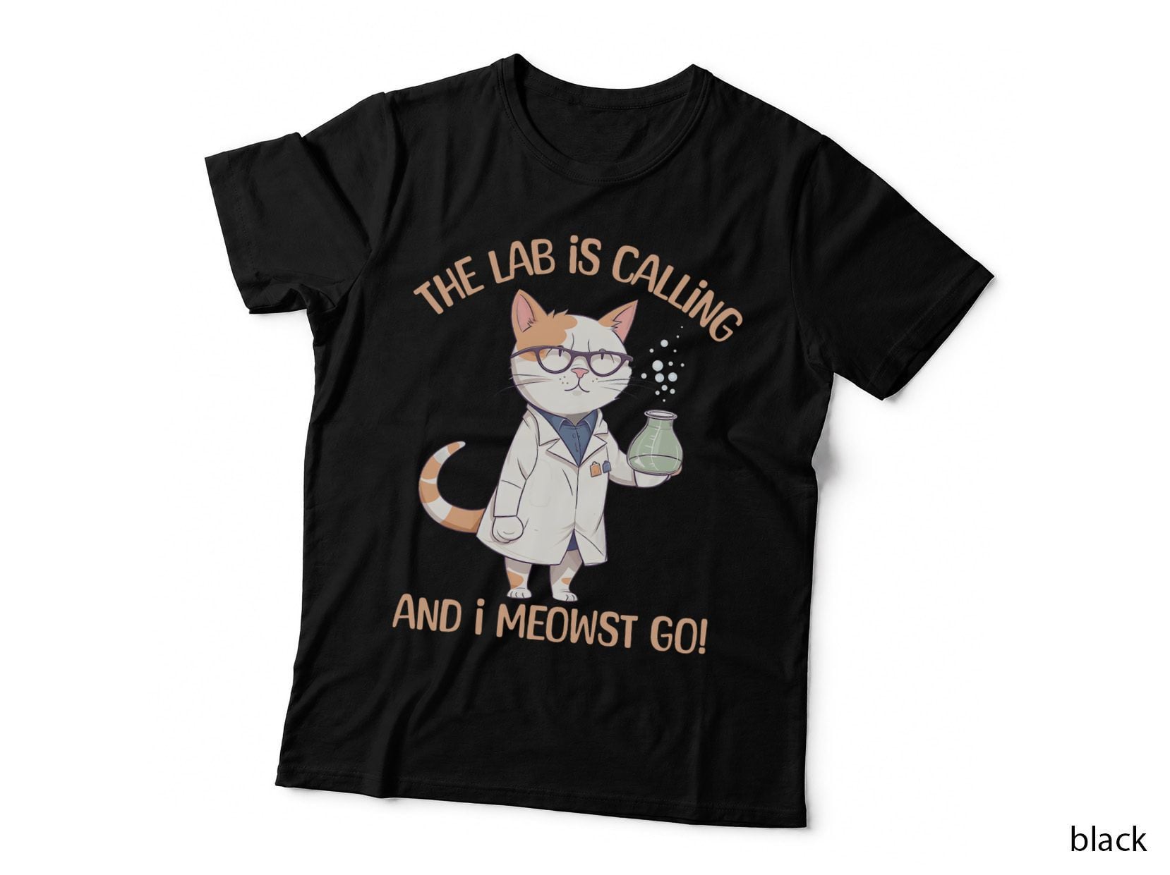 Science Cat Lab T-Shirt, Funny Science Humor, Pet Lover Apparel