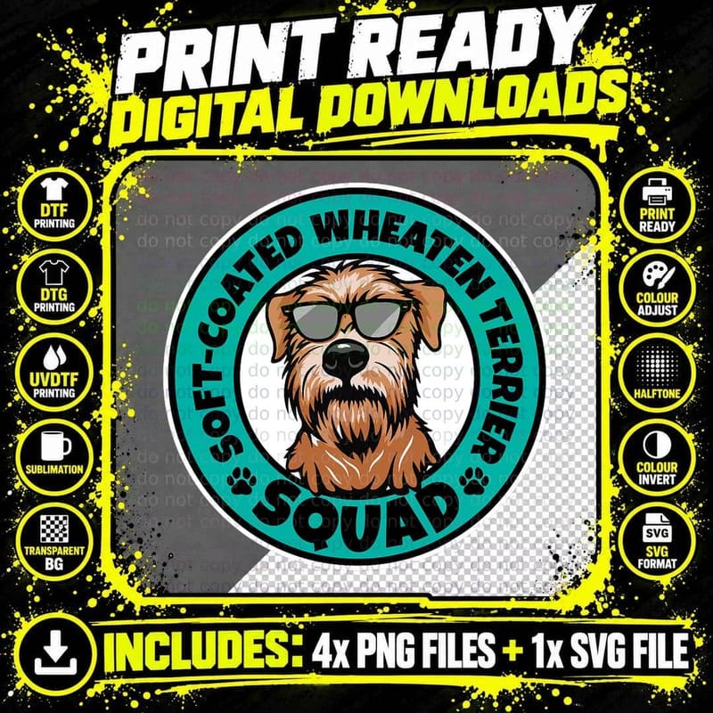 Soft-Coated Wheaten Terrier Squad T-Shirt Png SVG Digital Bundle