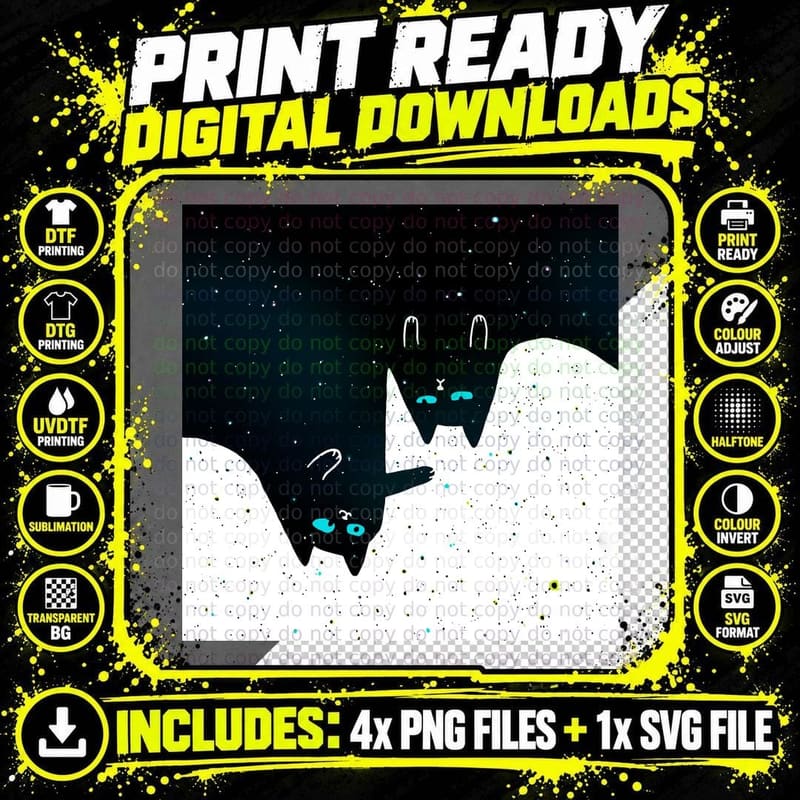 Space Cat Galaxy T-Shirt Png SVG Digital Bundle