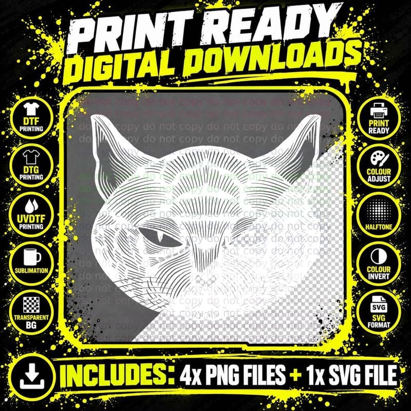 Spoooky Black Cat T-Shirt Png SVG Digital Bundle