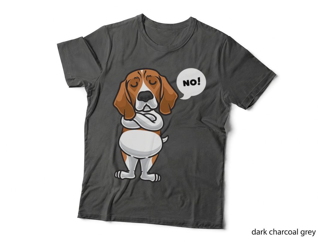 Stubborn Beagle Dog Owner Funny T-Shirt, White, Pet Lover Apparel
