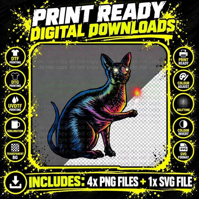 The Mystery of Sphynx Cat T-Shirt Png SVG Digital Bundle