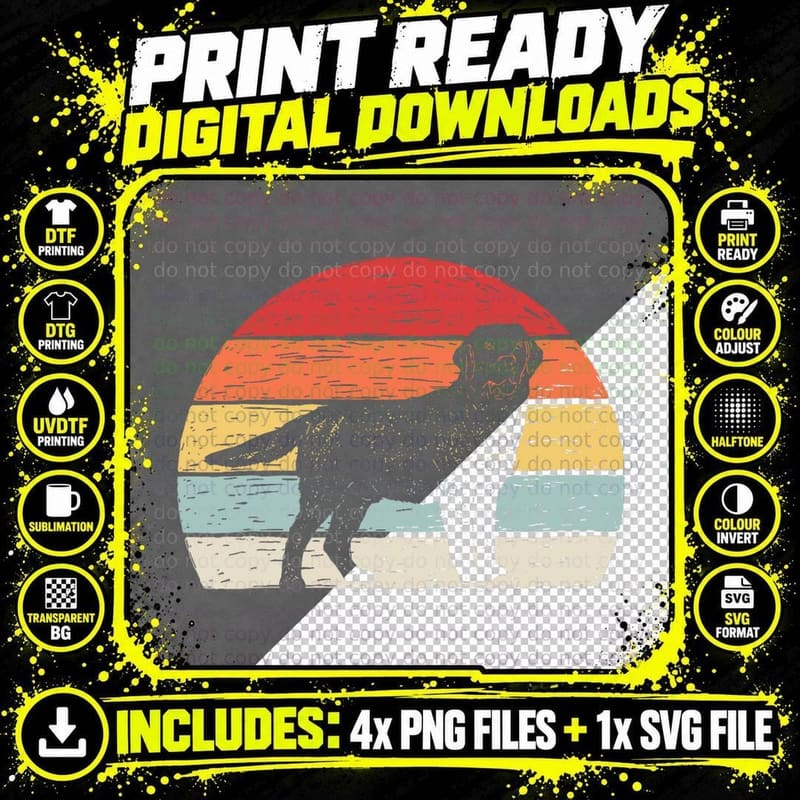 Vintage Retro Labrador Retriever T-Shirt Png SVG Digital Bundle