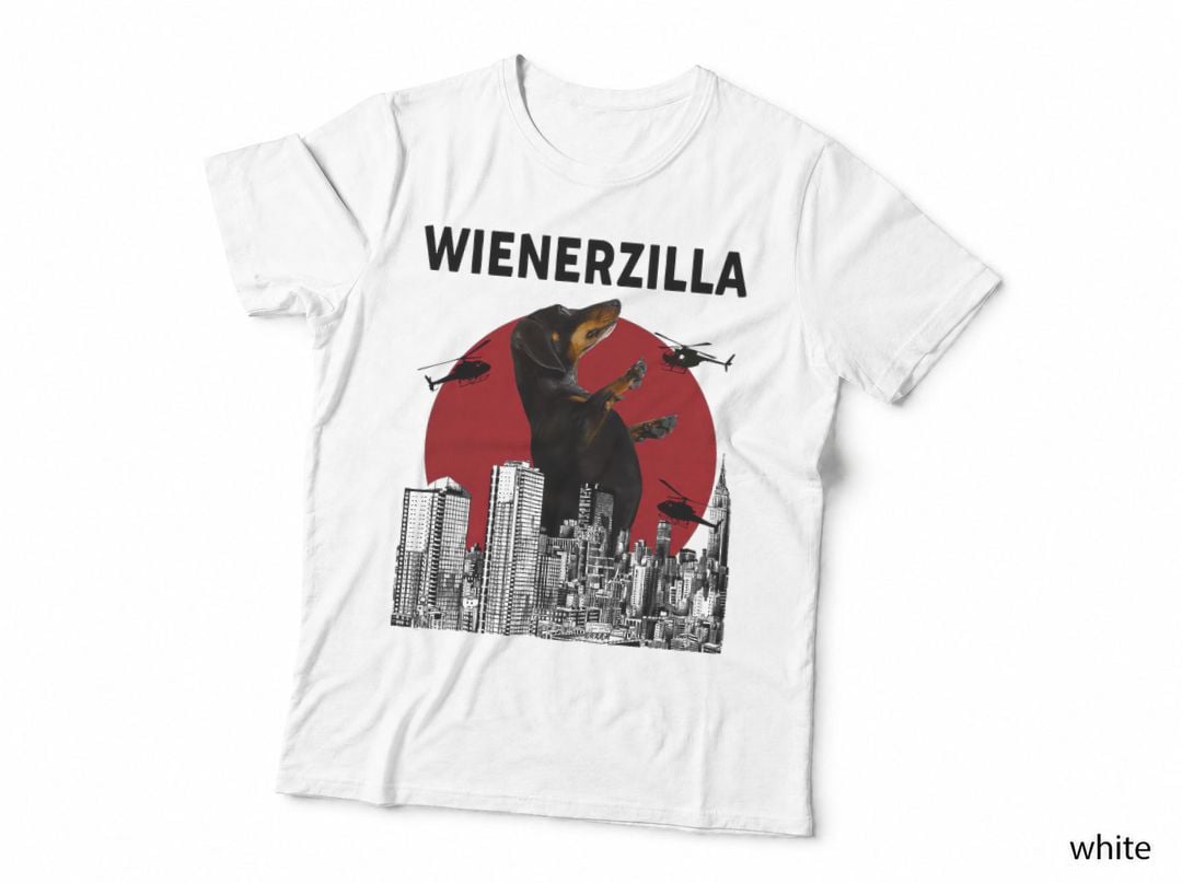 Wienerzilla Funny Wiener Dog Dachshund T-Shirt, Urban Cityscape