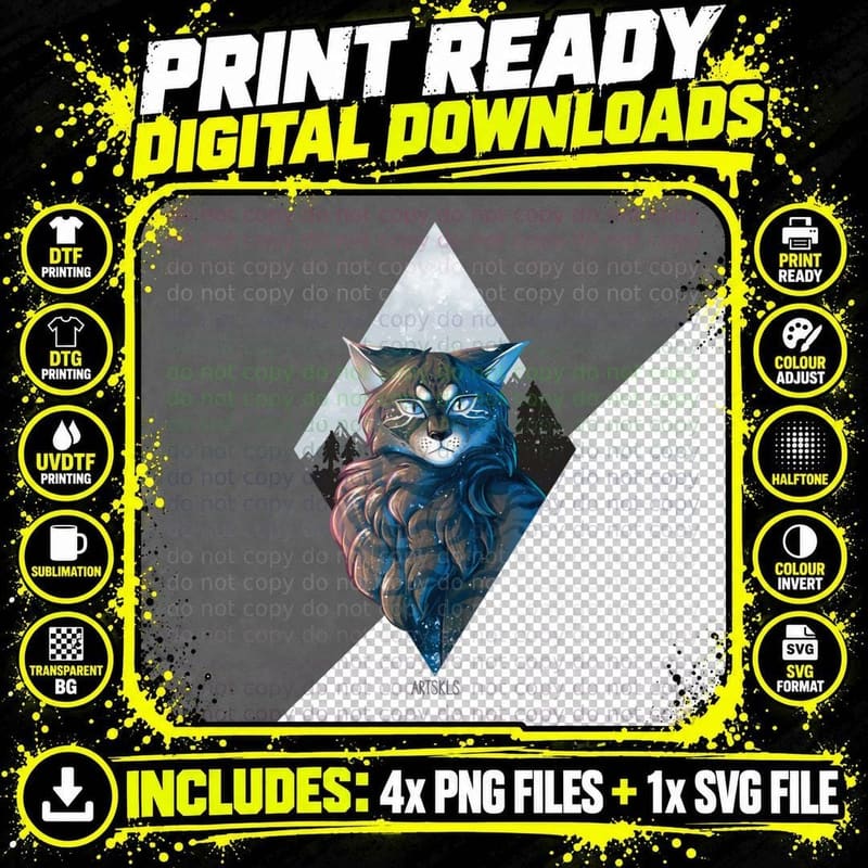 Wild Cat - Winter T-Shirt Png SVG Digital Bundle