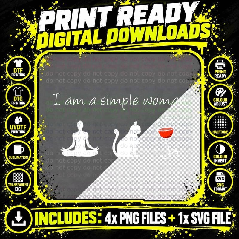 Yoga Cat Wine Funny Yoga Cat Lover Wine Lover Gift Top Png SVG Digital Bundle