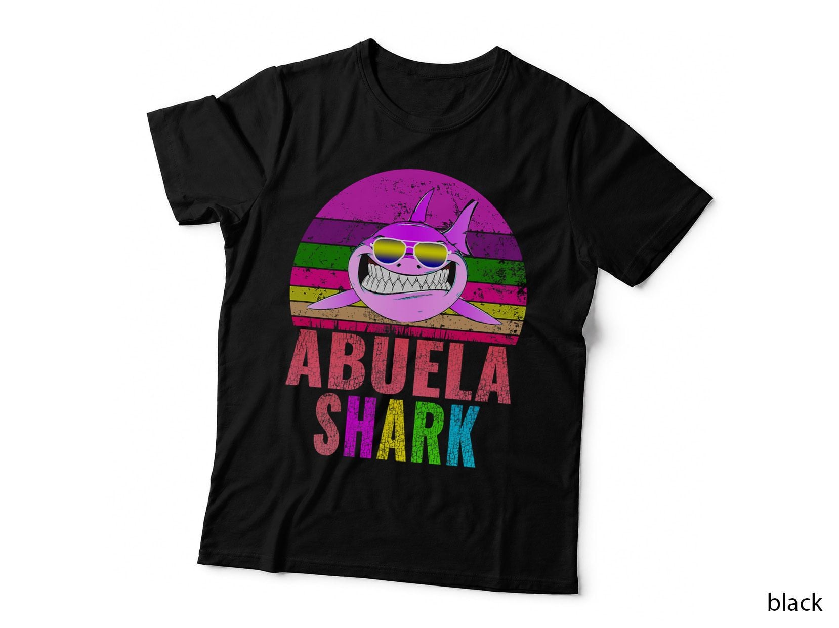 Abuela Shark Funny Spanish Grandma T-Shirt, Vintage Retro, Grandma Apparel