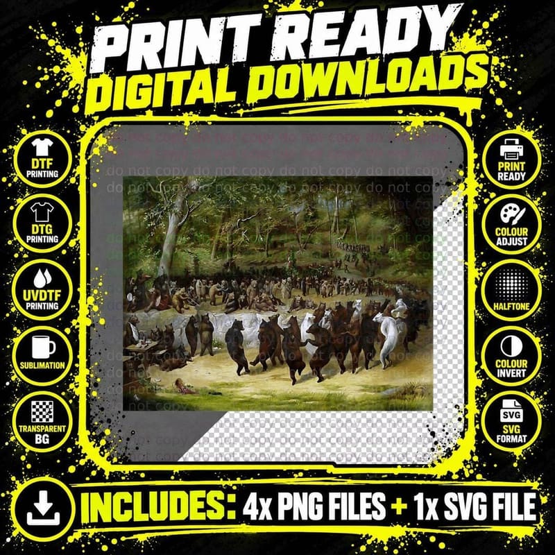 Bear Dance William Holbrook Beard Tee Png SVG Digital Bundle