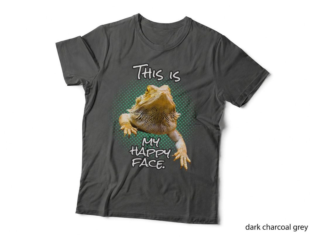 Bearded Dragon Happy Face T-Shirt, Funny Reptile Hoodie, Pet Lover Apparel