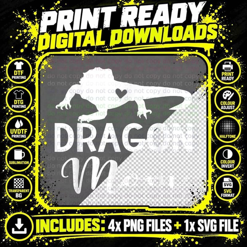 Bearded Dragon Mom T-Shirt, Mom Gift Idea Png SVG Digital Bundle