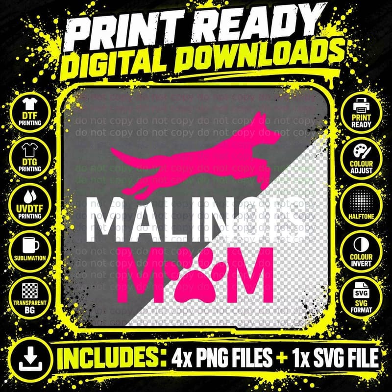 Belgian Malinois Mom Police K9 T-Shirt Png SVG Digital Bundle