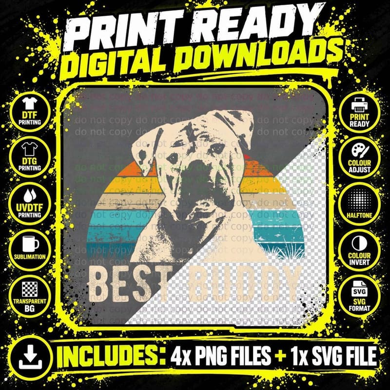 Best Buddy American Bulldog T-Shirt Png SVG Digital Bundle
