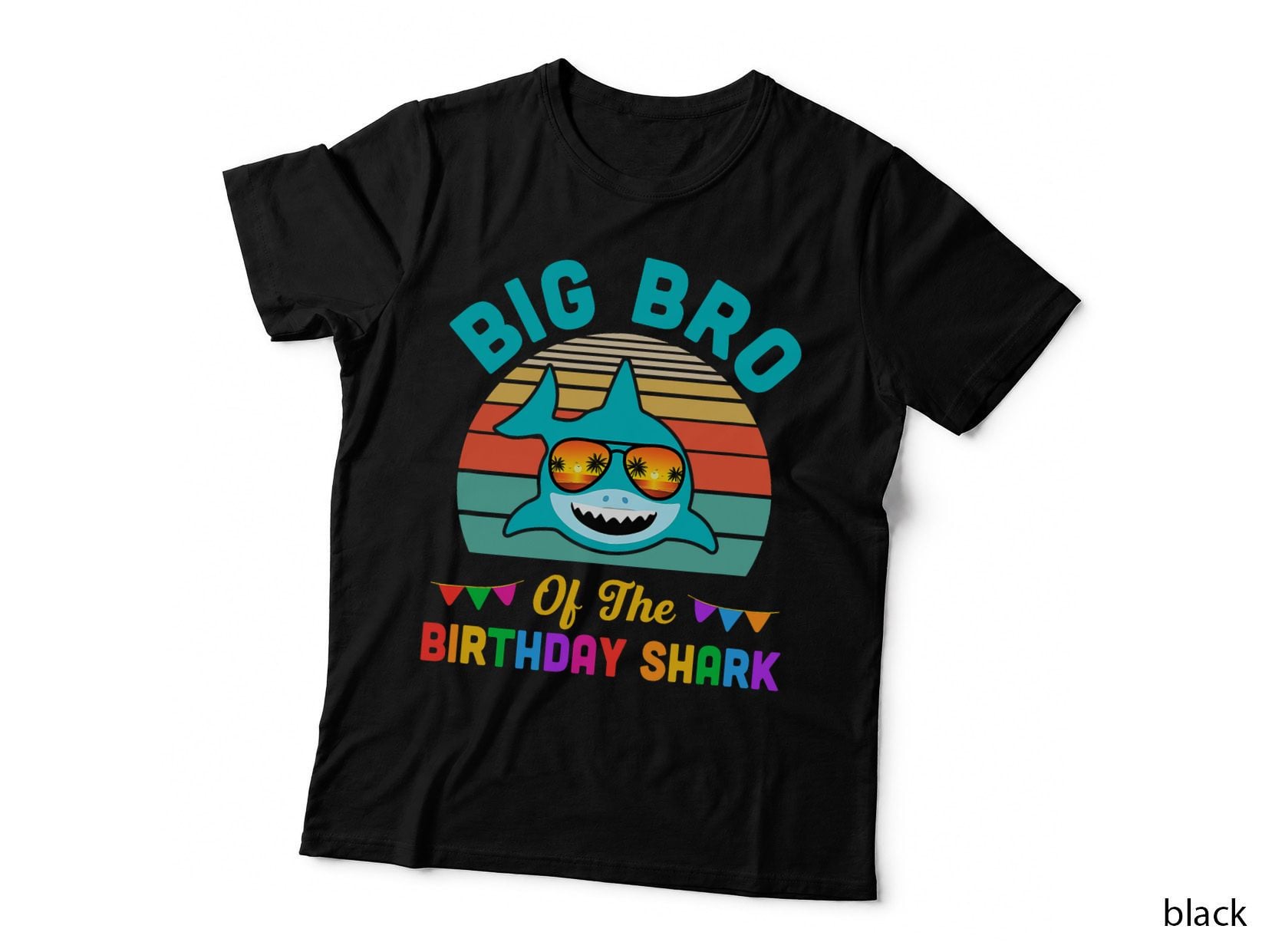 Big Bro Shark Birthday Brother T-Shirt, Summer Vibes, Family Matching