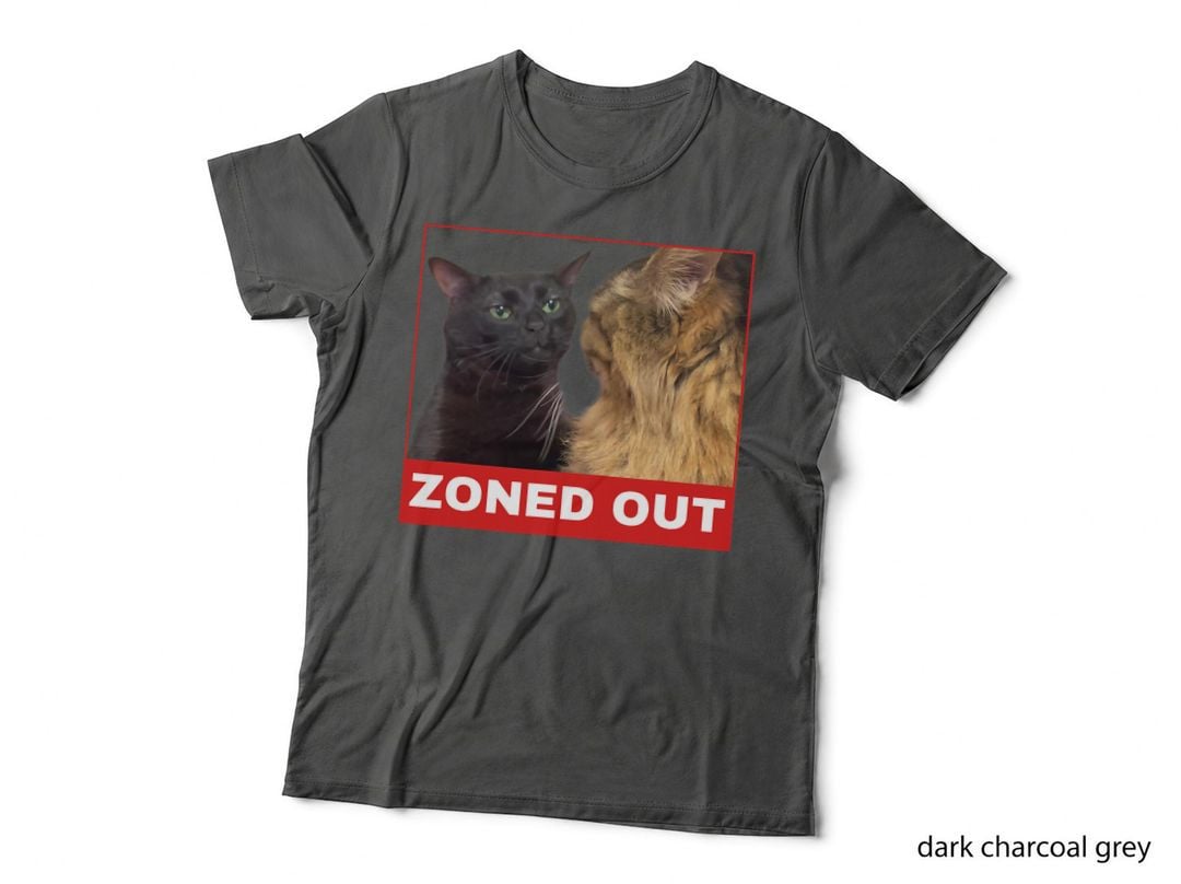 Black Cat Zoning Out T-Shirt, Funny Cat Meme Design, Pet Lover Apparel