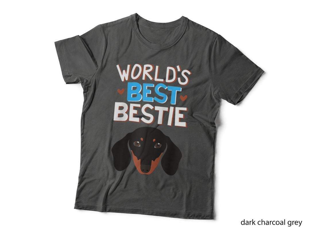Black Dachshund World's Best Bestie Dog Lover T-Shirt
