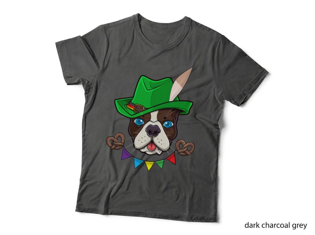 Boston Terrier Oktoberfest Dog Lederhosen German Festival T-Shirt