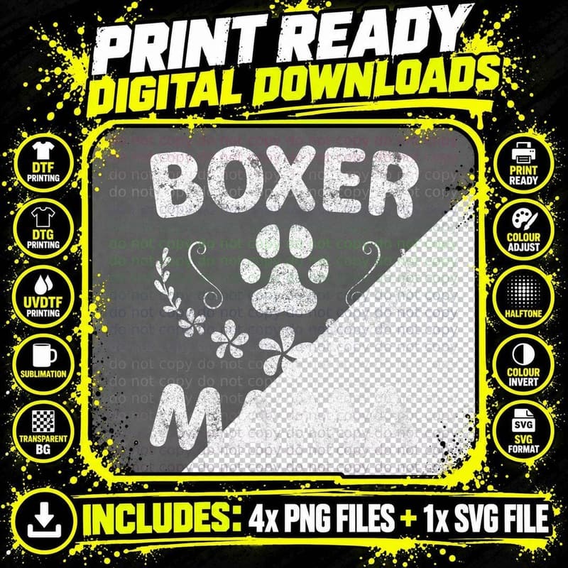 Boxer Dog Lover Owner Funny Boxer Dog Mom Gifts Boxer Png SVG Digital Bundle