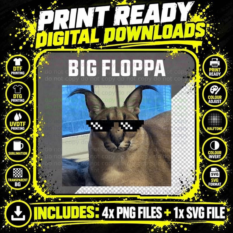 Caracal Cat Sunglasses T-Shirt, Animal Fashion Png SVG Digital Bundle