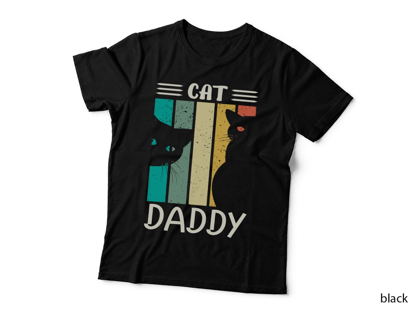 Cat Daddy Cute Cats T-Shirt, Vintage Retro, Dad for Fathers Day