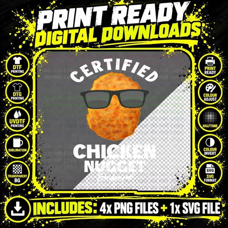 Certified Chicken Nugget Expert T-Shirt Png SVG Digital Bundle