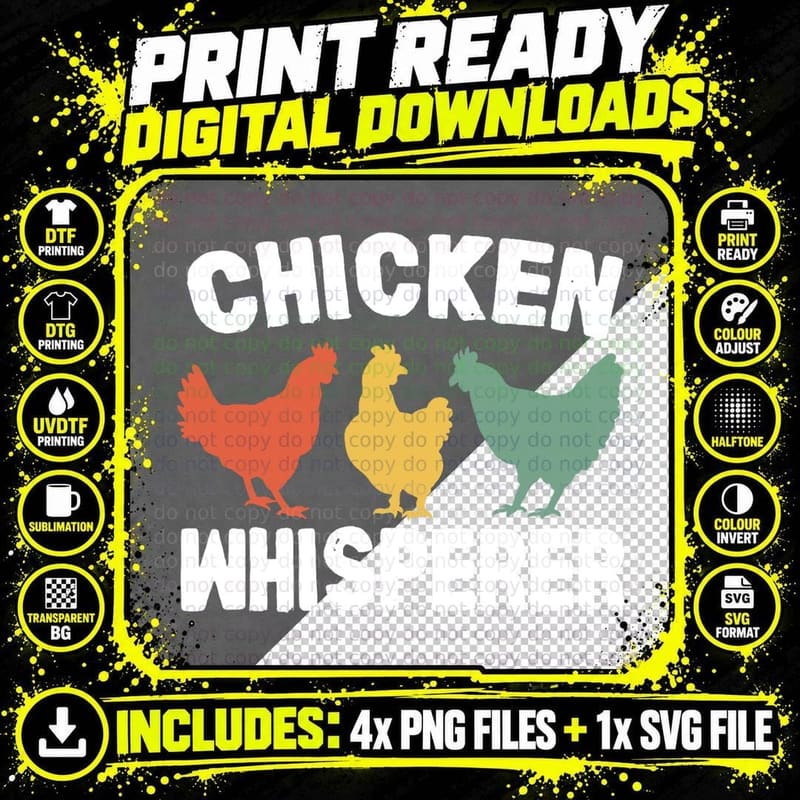 Chicken Whisperer Funny Vintage T-Shirt Png SVG Digital Bundle