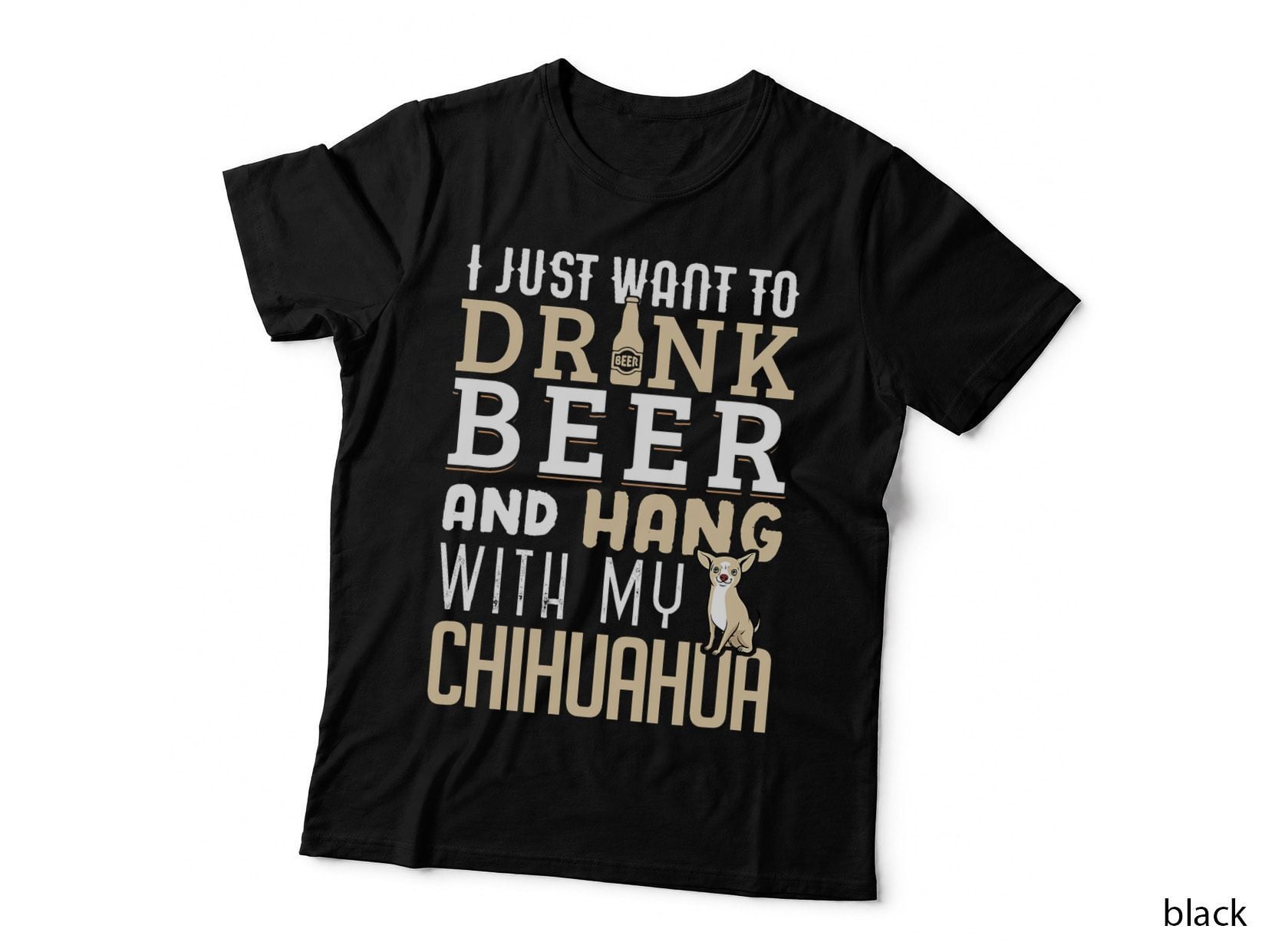 Chihuahua Dad Funny Father's Day Dog Lover Gift Beer T-Shirt