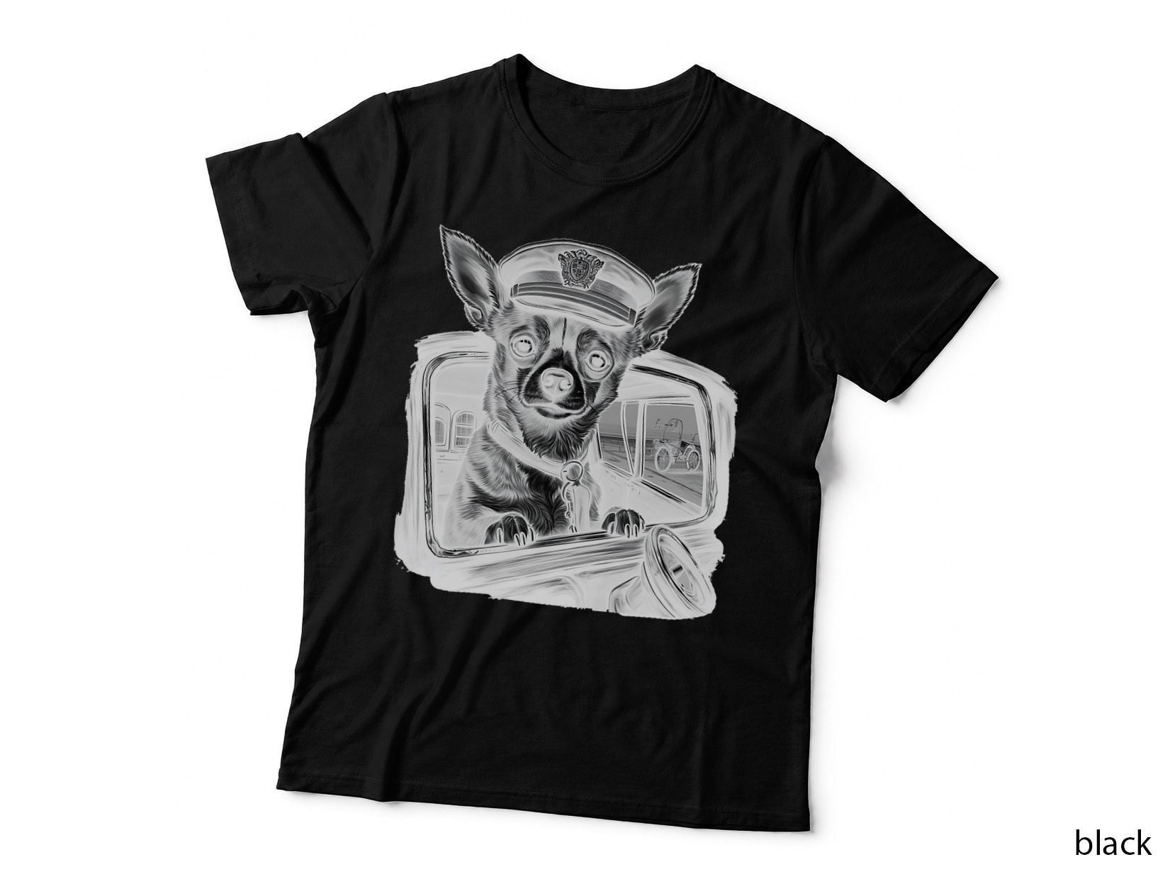 Chihuahua Police Officer Hat T-Shirt, Funny Dog Detective, Pet Lover Apparel