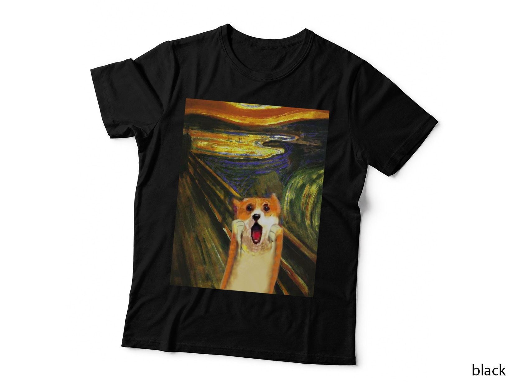Cute Corgi Art Humor Dog Lover Painting Girls Women T-Shirt