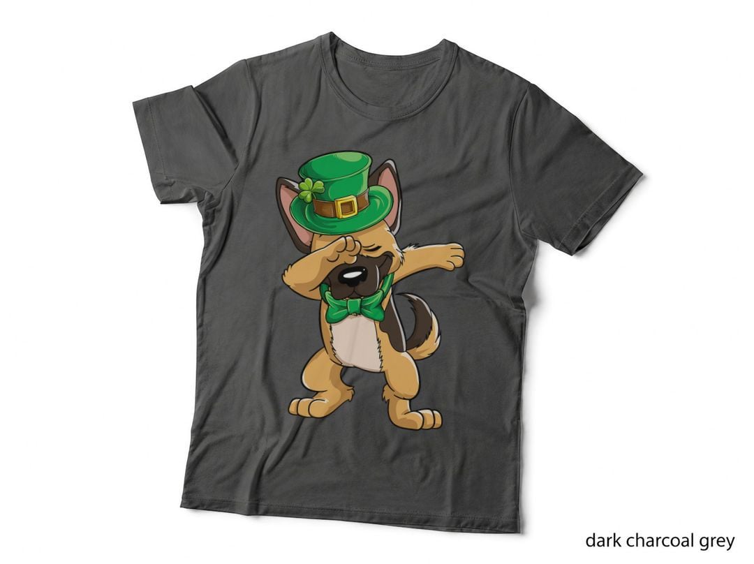 Dabbing German Shepherd St Patrick's Day Boys Leprechaun Dog T-Shirt