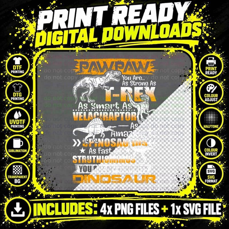 Dinosaur T-Shirt, Jurassic Prehistoric Theme Png SVG Digital Bundle