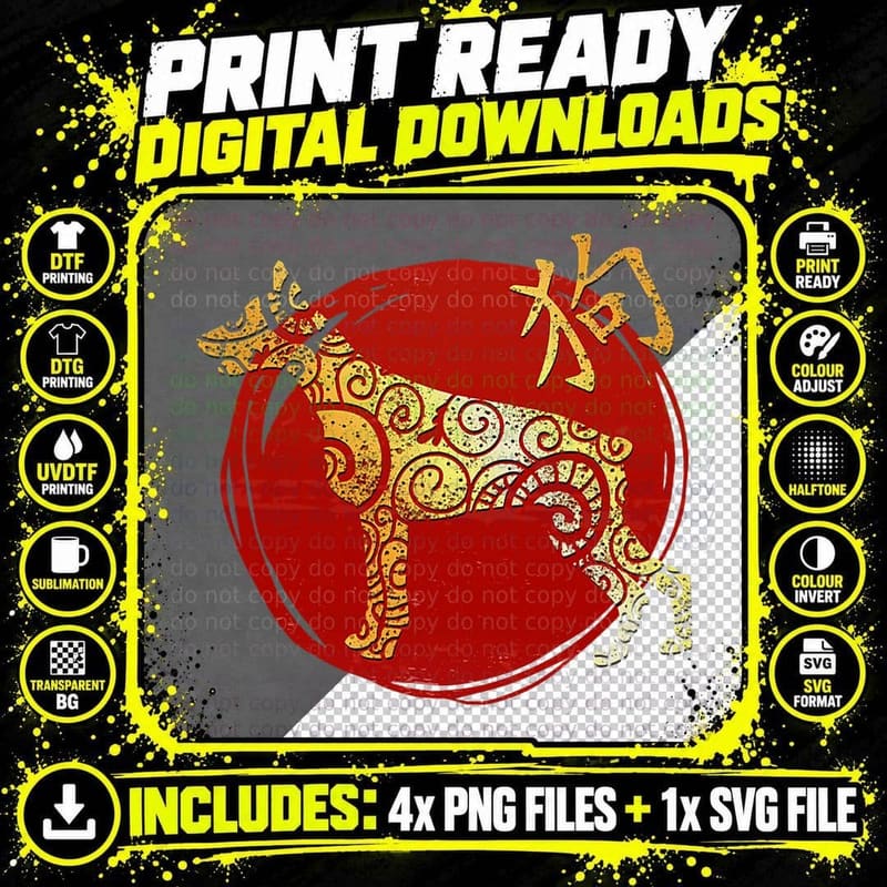 Dog Chinese Zodiac Horoscope Star Sign Constellation Png SVG Digital Bundle