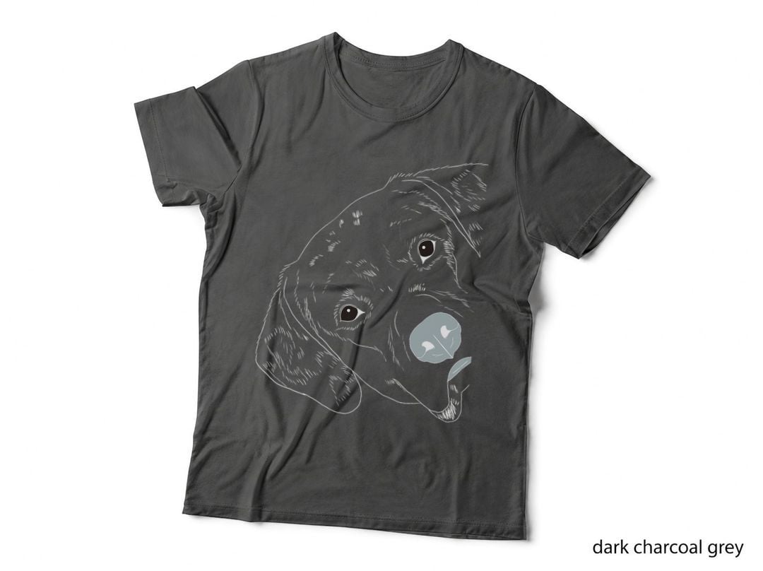 Dog Face Outline T-Shirt, Pet Lover Apparel, Animal Art Print