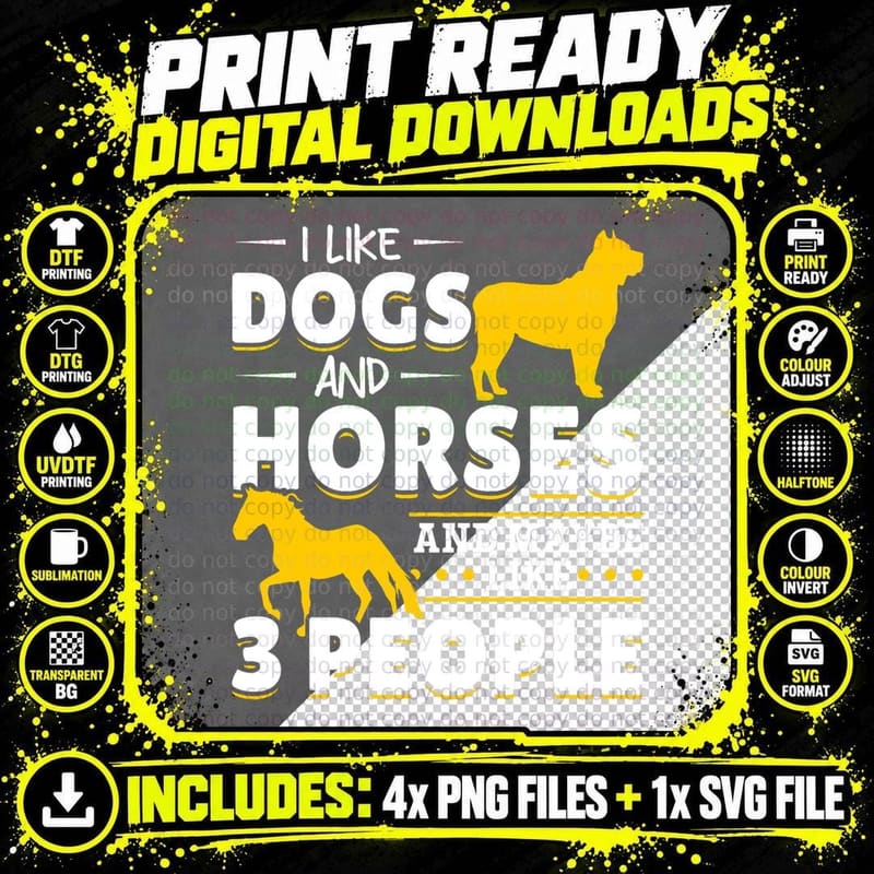Dog and Horse Lovers T-Shirt, Pet Lover Apparel Png SVG Digital Bundle