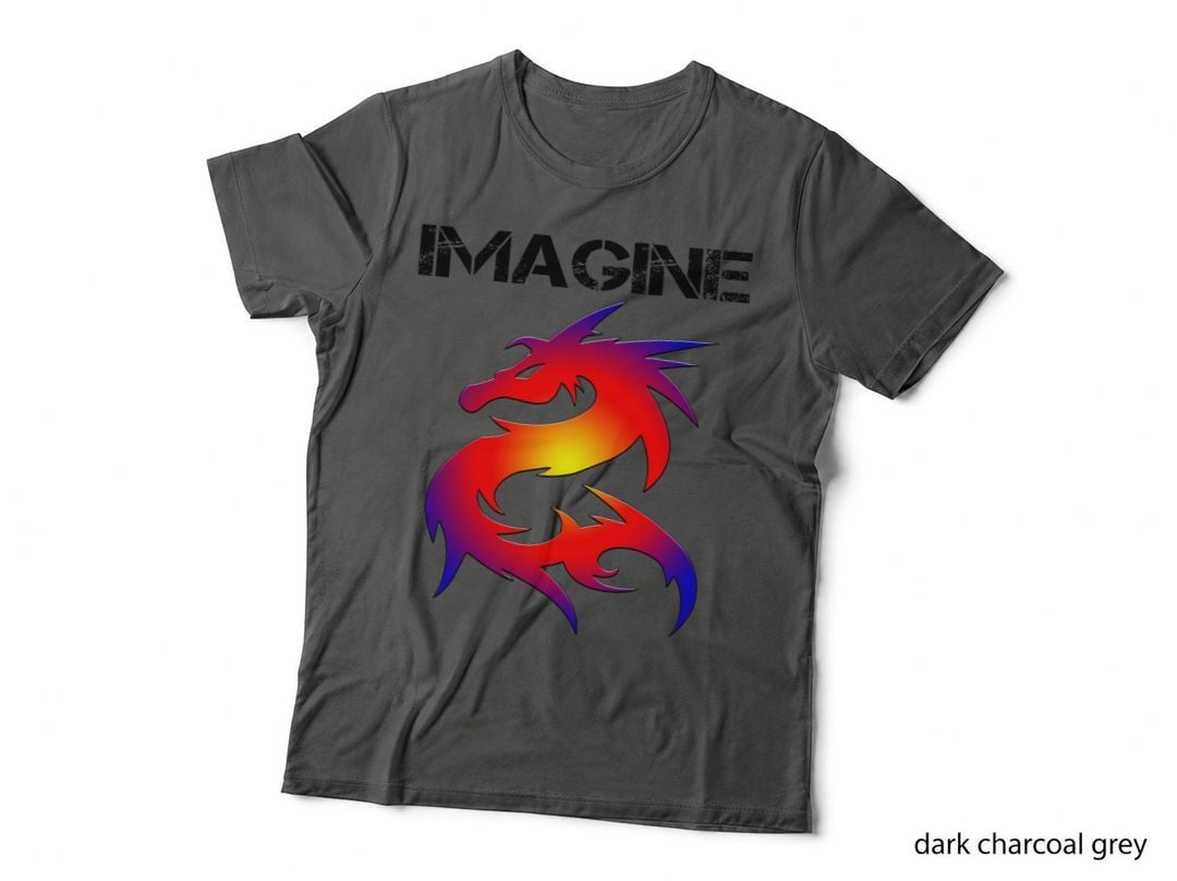 Fantasy Dragon Style T-Shirt, White, Cool Fantasy Art