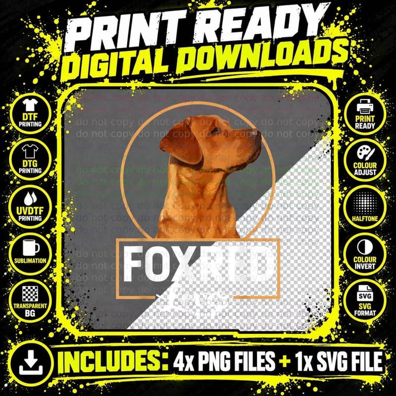 Fox Red Labrador Retriever T-Shirt, Pet Lover Apparel Png SVG Digital Bundle