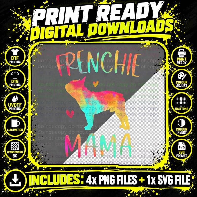 Frenchie Mama T-Shirt, Pet Lover Apparel Png SVG Digital Bundle