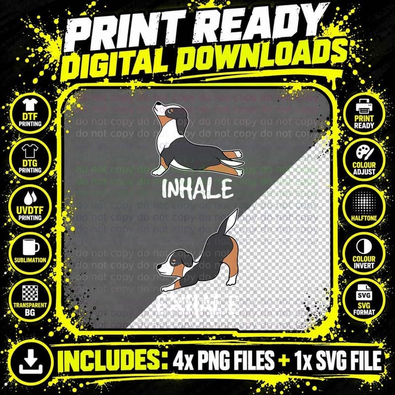 Funny Aussie Shepherd Yoga Australian Shepherd Dog Png SVG Digital Bundle
